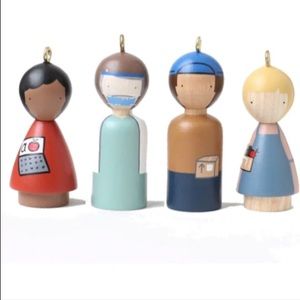 GOOSE GREASE 4 MODERN HEROES CHRISTMAS TREE ORNAMENTS ESSENTIAL WORKERS